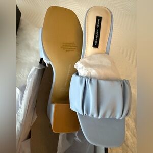 French Connection Blue Heels with Modern Puffy Design